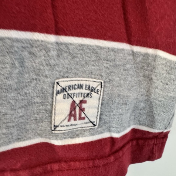 American Eagle Outfitters Vintage Rugby Shirt Men's‎ L Striped Polo Preppy - Picture 4 of 7